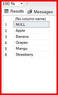 Picture showing the output of choose function in sql server